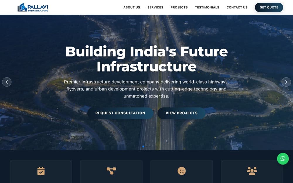 Pallavi Infrastructure website by GK Digital