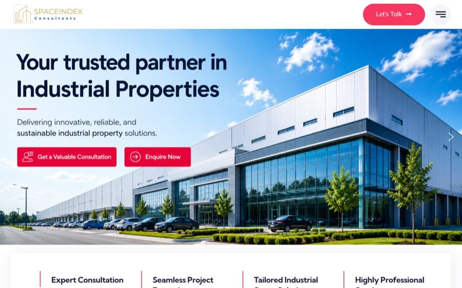 SpaceIndex Consultants — Real estate advisory website by GK Digital