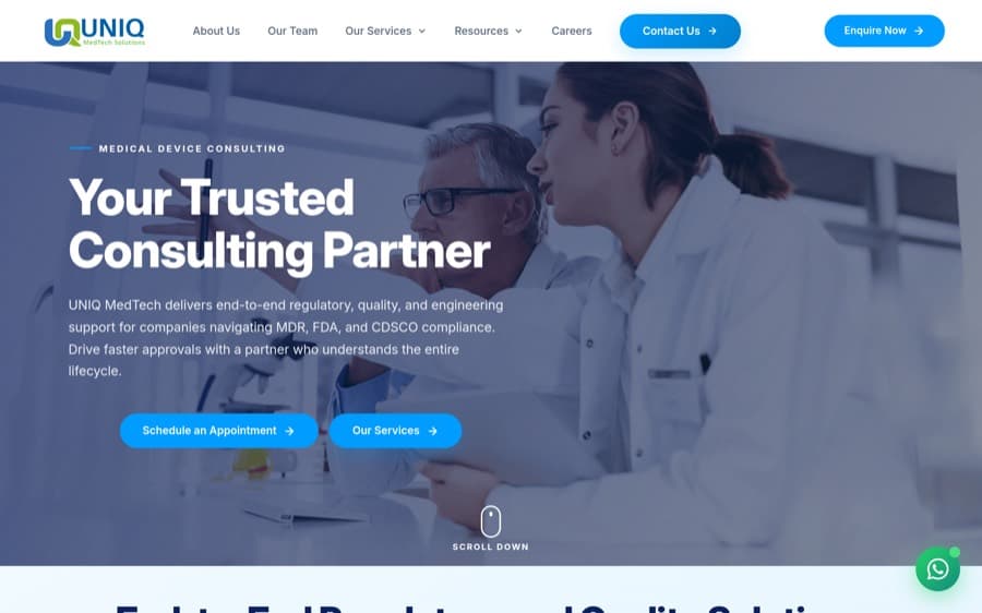Uniq MedTech — Medical devices website by GK Digital